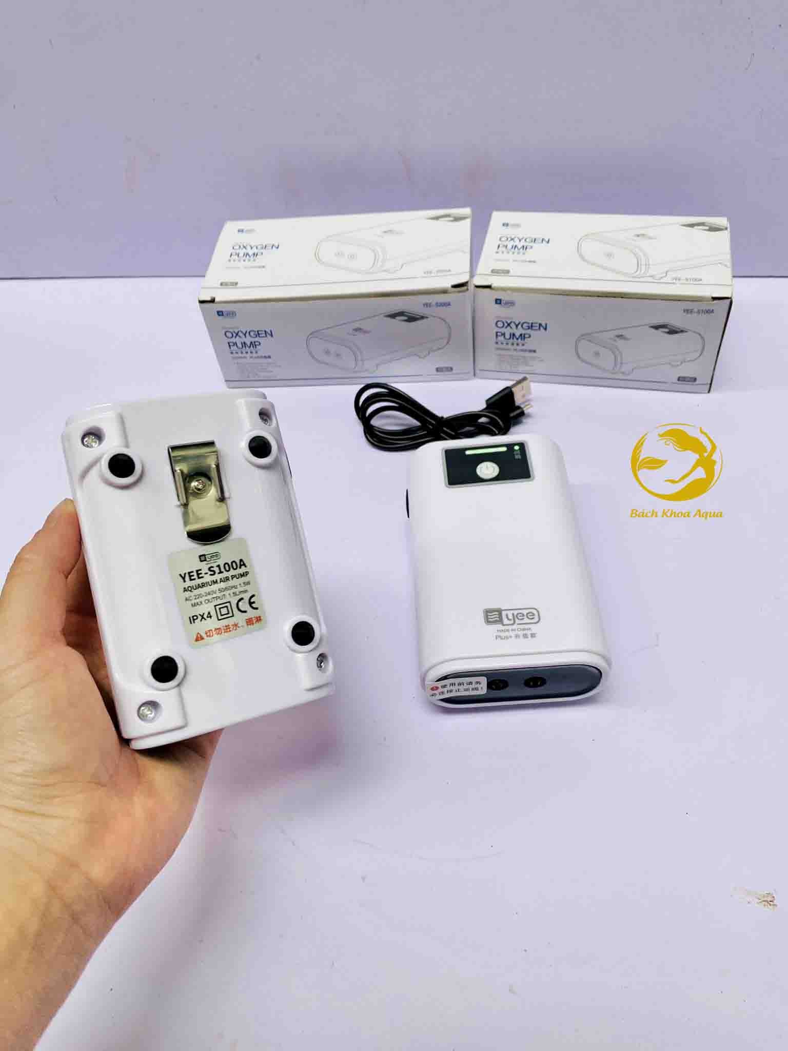 Máy sủi tích điện YEE S100A / S200A cho bể cá